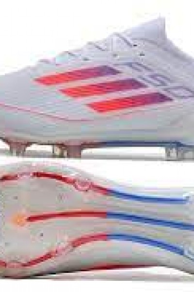 Adidas F50 Adizero FG Firm Ground Krampon - Beyaz/Kırmızı/Mavi
