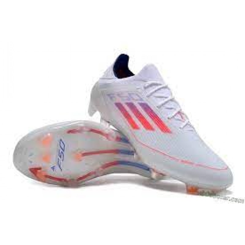 Adidas F50 Adizero FG Firm Ground Krampon - Beyaz/Kırmızı/Mavi