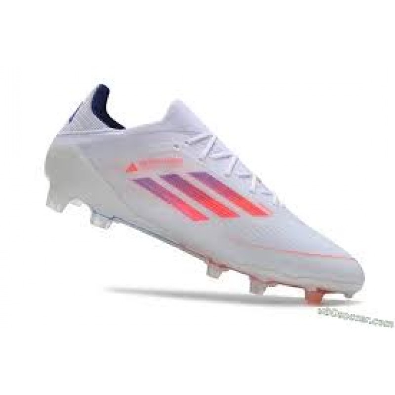 Adidas F50 Adizero FG Firm Ground Krampon - Beyaz/Kırmızı/Mavi