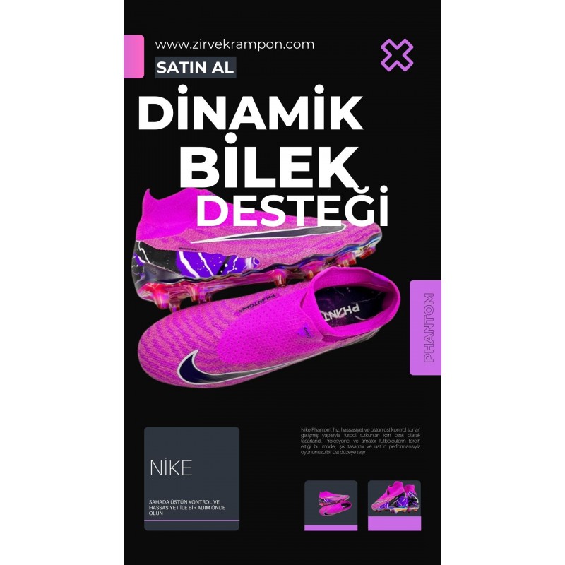 Nike Phantom Krampon – Sahada Kontrolünüz Elinizde! (Mor desenli ayrıntılar ile) Nike Phantom Krampon – Sahada Kontrolünüz Elinizde! (Mor desenli ayrıntılar ile)